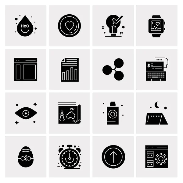 Set of 16 Universal Icons Business Vector — 스톡 벡터