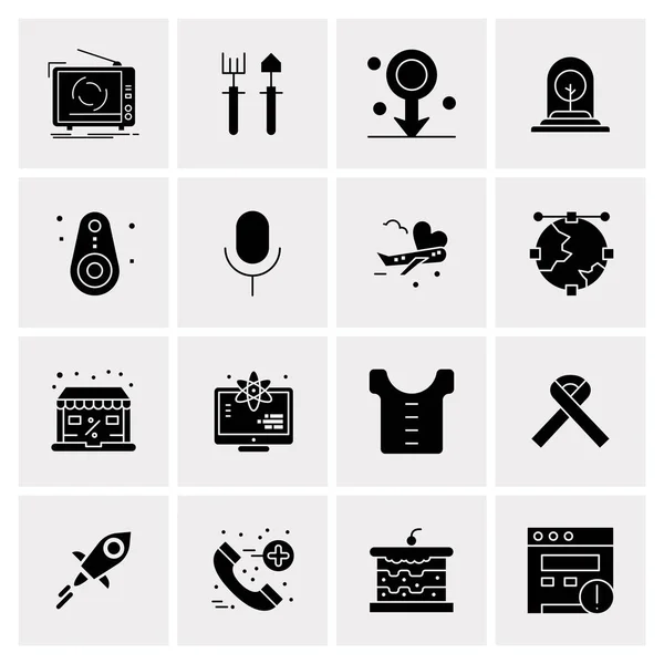 Conjunto de 16 iconos universales Vector de negocios — Vector de stock