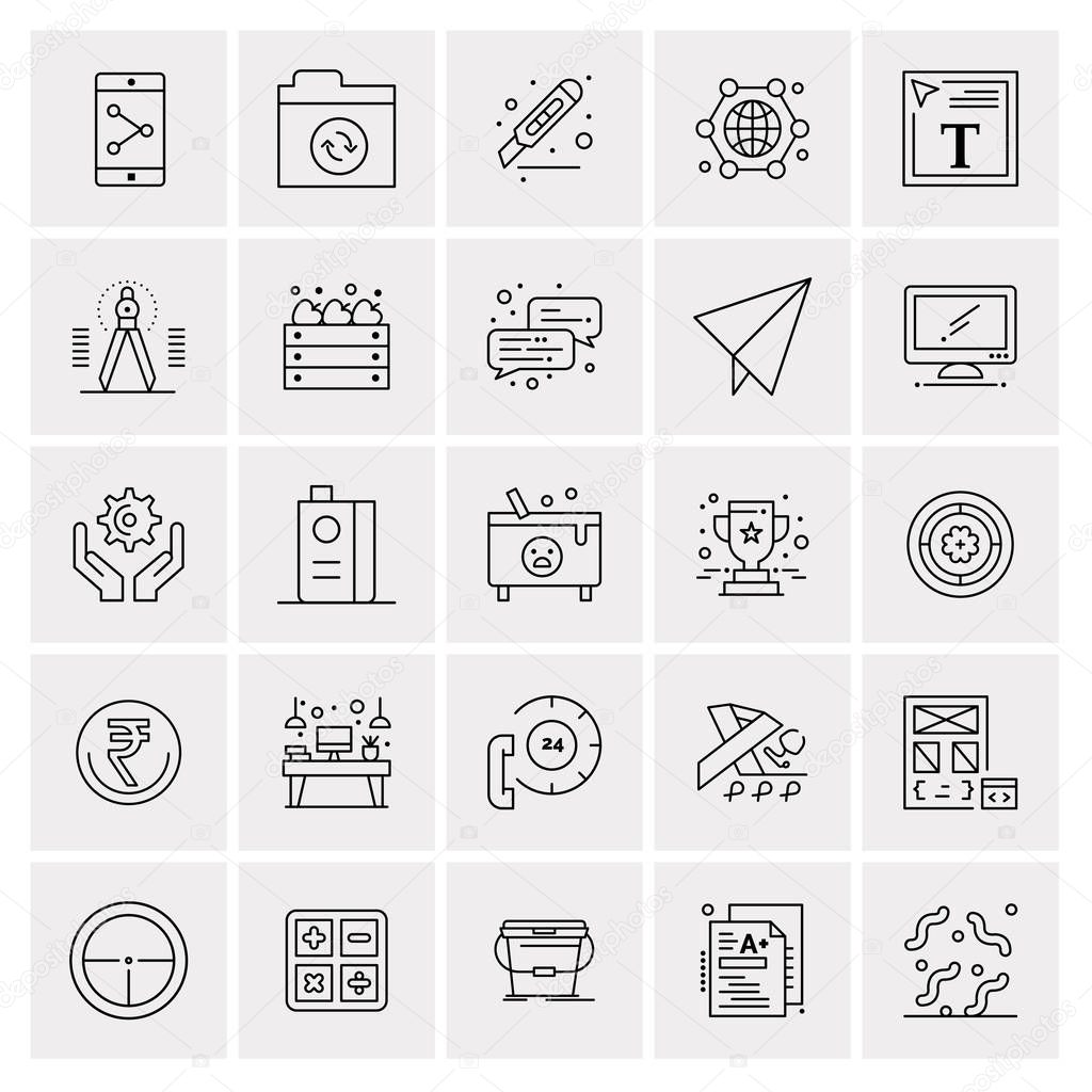 Set of 25 Universal Business Icons Vector