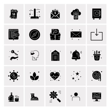 25 Evrensel İş Simgesi Vektörü Kümesi