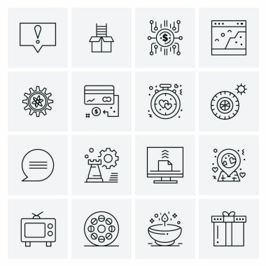 16 Evrensel İş Simgesi Vektörü