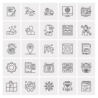 25 Evrensel İş Simgesi Vektörü Kümesi