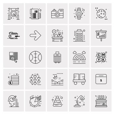 25 Evrensel İş Simgesi Vektörü Kümesi