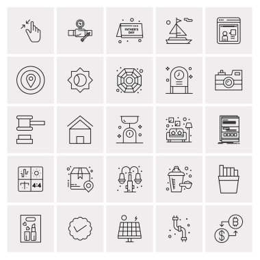 25 Evrensel İş Simgesi Vektörü Kümesi