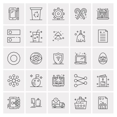 25 Evrensel İş Simgesi Vektörü Kümesi