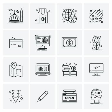 16 Evrensel İş Simgesi Vektörü