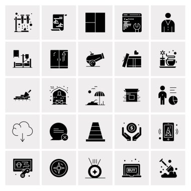 25 Evrensel İş Simgesi Vektörü Kümesi