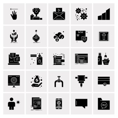 25 Evrensel İş Simgesi Vektörü Kümesi