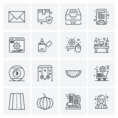 16 Evrensel İş Simgesi Vektörü