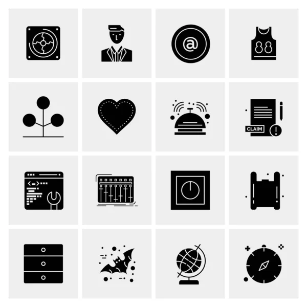 Conjunto de 16 iconos de negocio universales Vector — Vector de stock