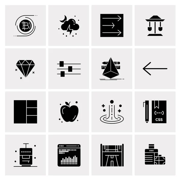 Conjunto de 16 iconos de negocio universales Vector — Archivo Imágenes Vectoriales