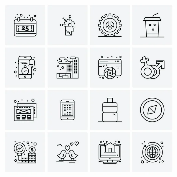 Conjunto de 16 iconos universales Vector de negocios — Vector de stock