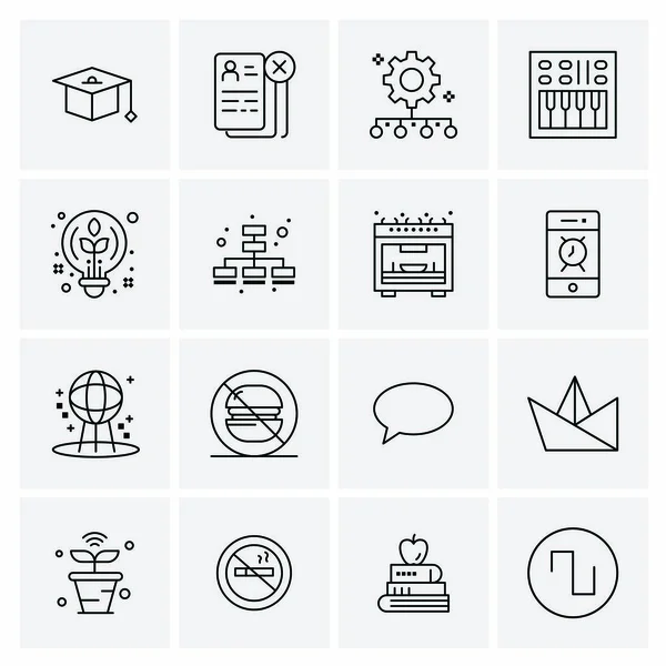 Conjunto de 16 iconos de negocio universales Vector — Vector de stock