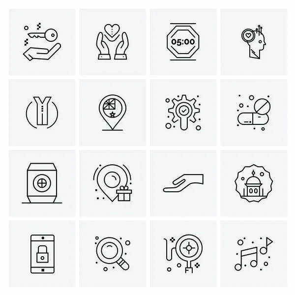 Conjunto de 16 iconos universales Vector de negocios — Archivo Imágenes Vectoriales