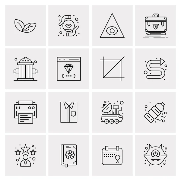 Conjunto de 16 Universal Business Icons Vector — Vetor de Stock