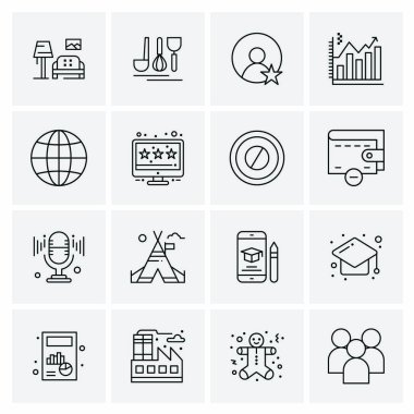 16 Evrensel Simge İş Vektörü