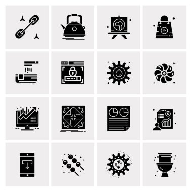 16 Evrensel İş Simgesi Vektörü