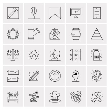 25 Evrensel İş Simgesi Vektörü Kümesi