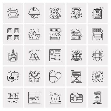 25 Evrensel İş Simgesi Vektörü Kümesi