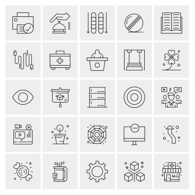 25 Evrensel İş Simgesi Vektörü Kümesi