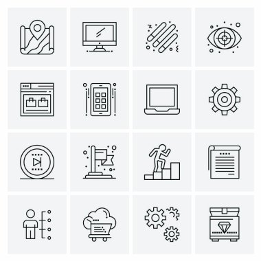 16 Evrensel İş Simgesi Vektörü