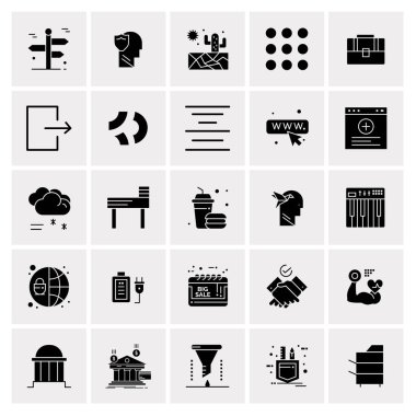 25 Evrensel İş Simgesi Vektörü Kümesi