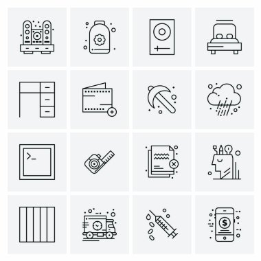 16 Evrensel İş Simgesi Vektörü