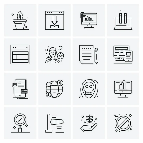 Conjunto de 16 iconos universales Vector de negocios — Vector de stock