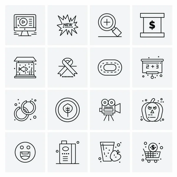 Set of 16 Universal Business Icons Vector — Stock Vector