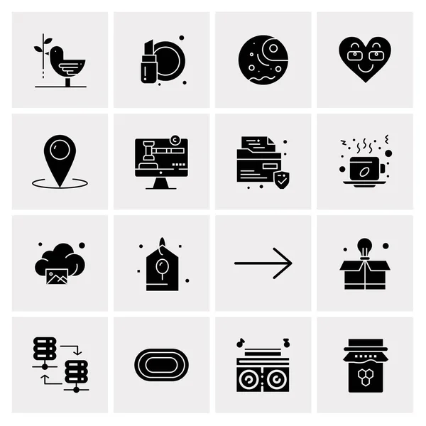 Conjunto de 16 iconos universales Vector de negocios — Vector de stock