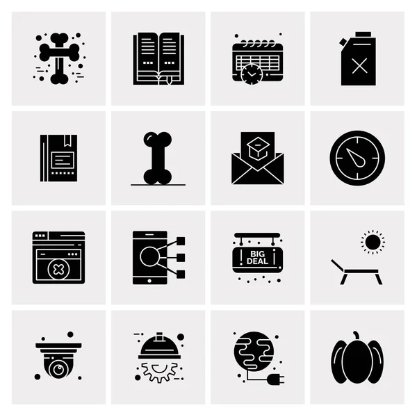 Conjunto de 16 iconos de negocio universales Vector — Archivo Imágenes Vectoriales