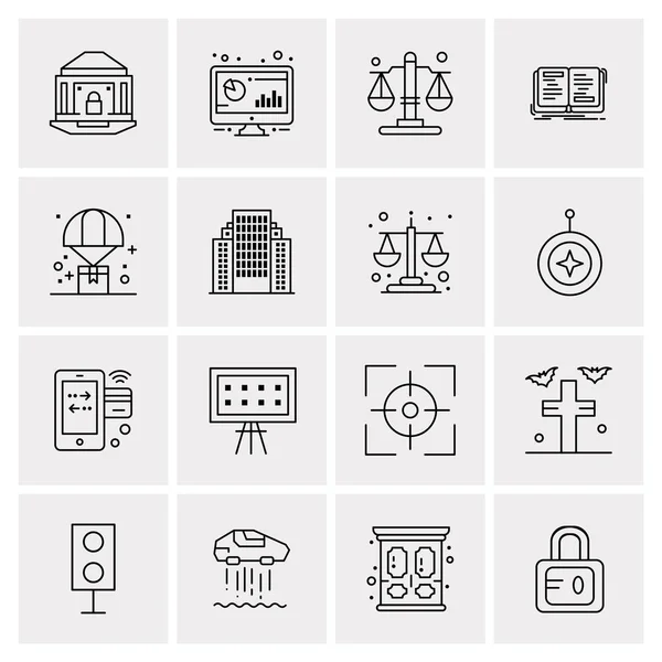 Set of 16 Universal Icons Business Vector — Stock Vector