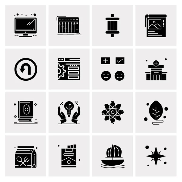 Set di 16 icone aziendali universali vettoriale — Vettoriale Stock
