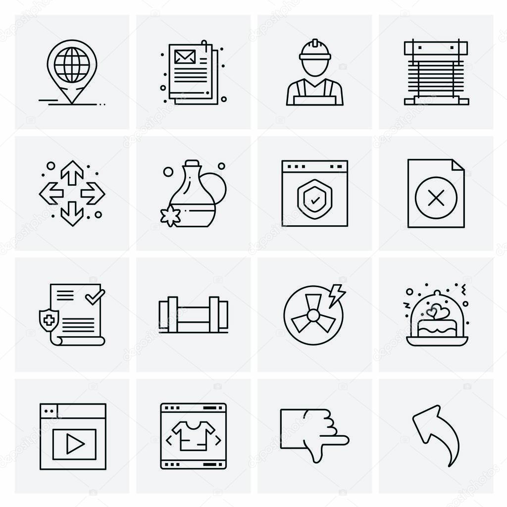 Set of 16 Universal Business Icons Vector