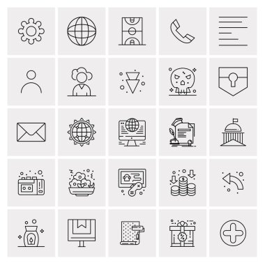 25 Evrensel İş Simgesi Vektörü Kümesi