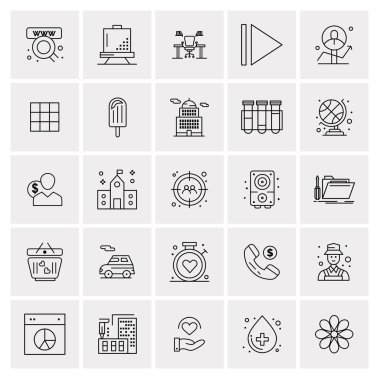 25 Evrensel İş Simgesi Vektörü Kümesi