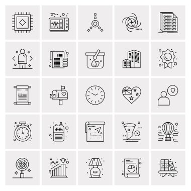 25 Evrensel İş Simgesi Vektörü Kümesi