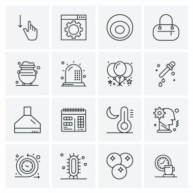 16 Evrensel İş Simgesi Vektörü