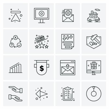 16 Evrensel İş Simgesi Vektörü