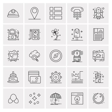 25 Evrensel İş Simgesi Vektörü Kümesi