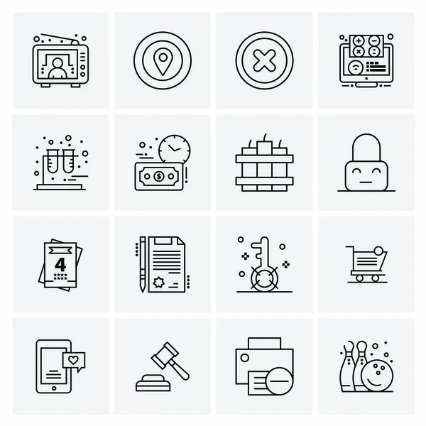 Set van 16 universele Pictogrammen Business Vector — Stockvector