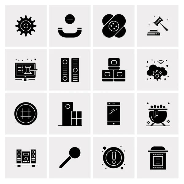 Conjunto de 16 iconos universales Vector de negocios — Vector de stock