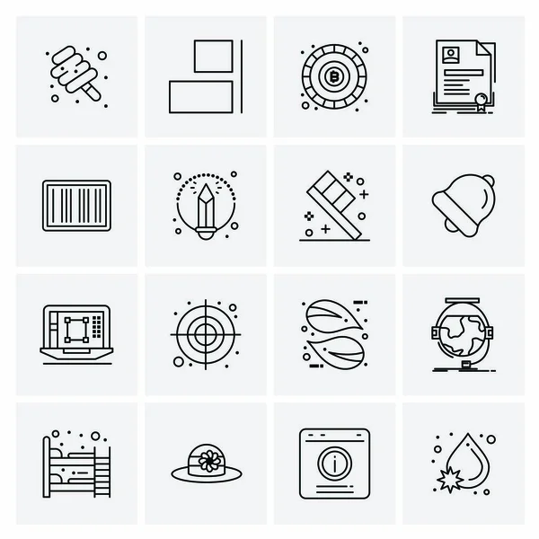 Set of 16 Universal Icons Business Vector — 스톡 벡터