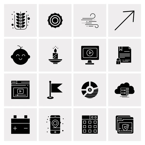 Conjunto de 16 iconos universales Vector de negocios — Vector de stock