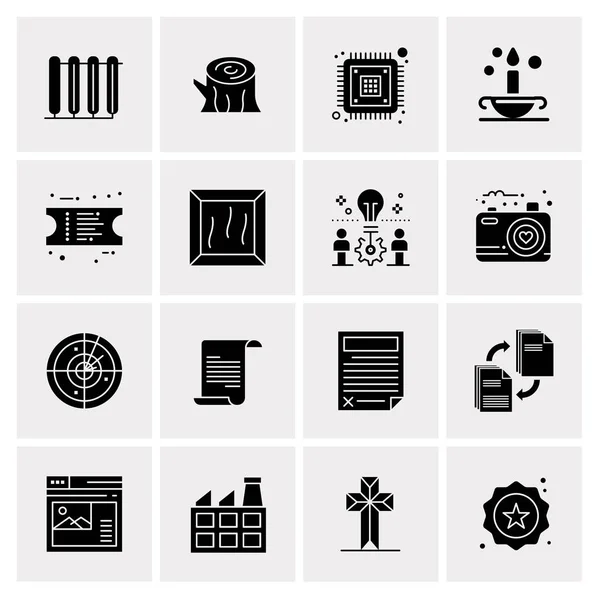 Set of 16 Universal Business Icons Vector — 스톡 벡터