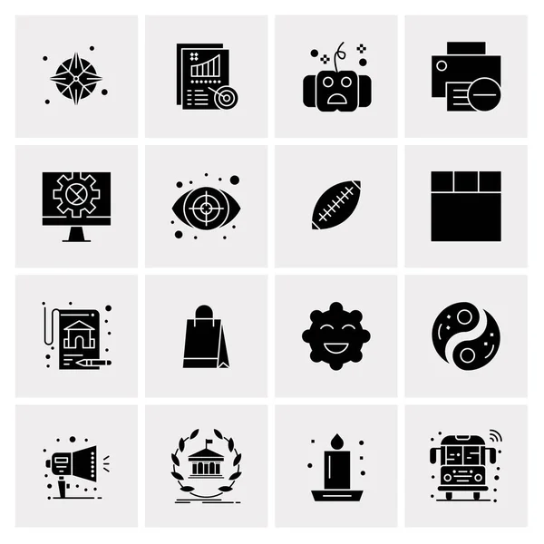 Set of 16 Universal Icons Business Vector — 스톡 벡터