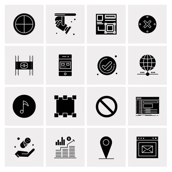 Conjunto de 16 iconos universales Vector de negocios — Vector de stock