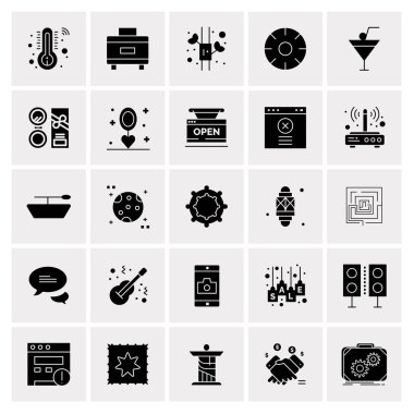 25 Evrensel İş Simgesi Vektörü Kümesi