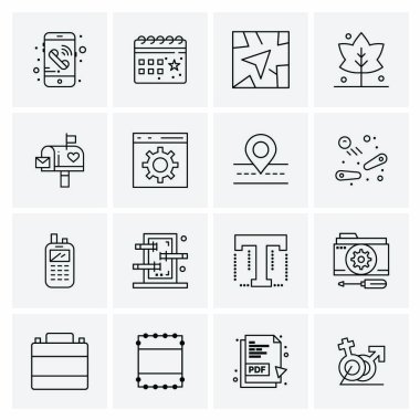 16 Evrensel İş Simgesi Vektörü