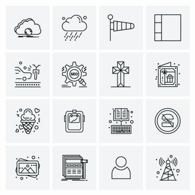 16 Evrensel İş Simgesi Vektörü